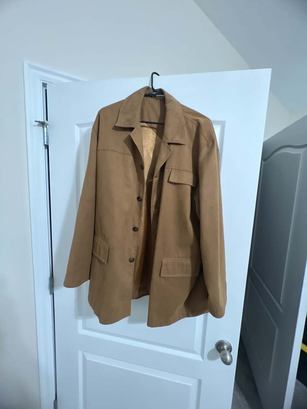 Jhane Barnes Menswear Faux Suede Utility Shirt Jacket Fabric Woven in Germany
